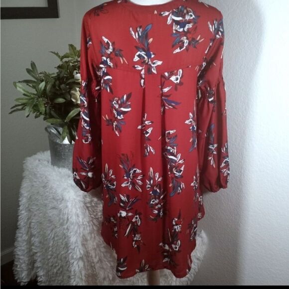 BOHO-INSPIRED RUST BROWN FLORAL DRESS SZ.S EUC - Picture 4 of 6